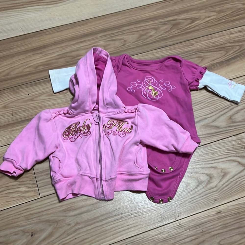 Baby Phat jacket and shirt set size 0-3month.